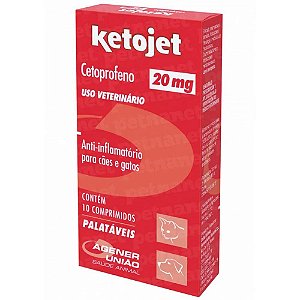 Anti-inflamatório Agener Ketojet Cães e Gatos  20 mg 10 Comprimidos
