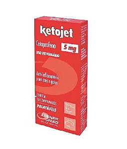 Anti-inflamatório Agener Ketojet Cães e Gatos  5 mg 10 Comprimidos