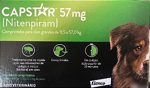 Capstar Antipulgas Cães de 11,4 a 57 kg 57 mg 6 comp.