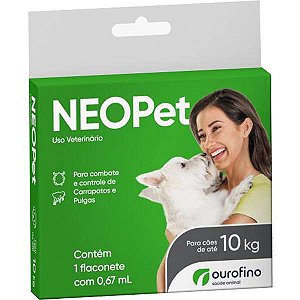 Antipulgas e Carrapatos NEOPet Ourofino Para Cães de 1 até 10kg - 0,67ml
