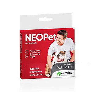 Antipulgas e Carrapatos NEOPet Ourofino Para Cães de 10 até 20kg - 1,34ml
