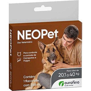 Antipulgas e Carrapatos NEOPet Ourofino Para Cães de 20,1 até 40kg - 2,68ml