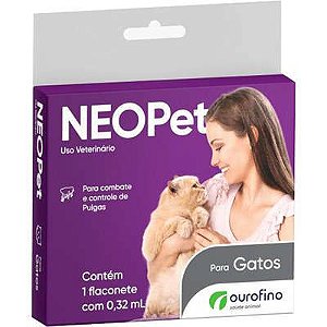Antipulgas e Carrapatos NEOPet Ourofino Para Gatos de 1 até 8kg - 0,32ml