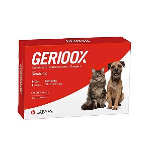 Gerioox Labyes Antioxidante Condroprotetor e Ômega 3 para Cães e Gatos 30 Comp