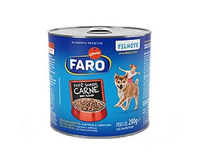 Ração Úmida Faro Cães Filhotes Sabor Carne Lata 280g