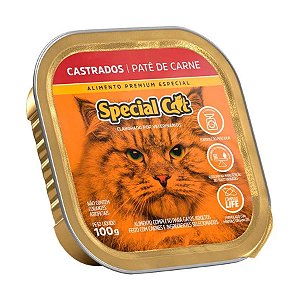 Ração Úmida Special Cat Gatos Castrados Sabor Carne Pate 100g