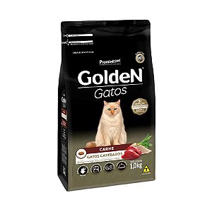Ração Golden Gatos Adultos Castrados Sabor Carne