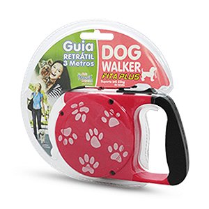Guia Retratil Dog Walker Fita Plus 3m 25 Kg