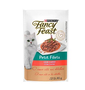 Ração Úmida Fancy Feast Petit Filets Gatos Sabores Sachê 85g