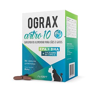 Suplemento Avert Ograx Artro 10 Cães e Gatos 30 Cap
