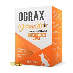 Suplemento Avert Ograx Derme 20 Cães 30 Cap