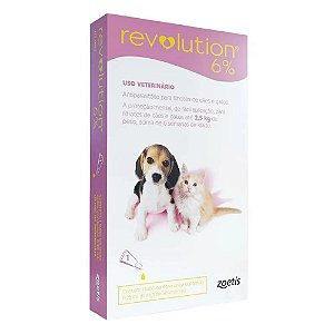 Antipulgas Revolution Zoetis para Cães e Gatos 2,5kg 6% 0,25ml 1 Pipeta