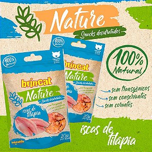 Petisco Snacks Gatos Nature Brincat Isca de Tilapia