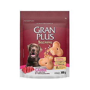 Biscoito GranPlus Cães Adultos Carne 300 g