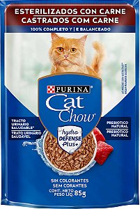 Ração Úmida Cat Chow Castrados Carne 85 g