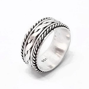 Anel Prata 925 Artesanal Masculino trançado - SOB ENCOMENDA