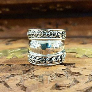 Anel de Prata Bali 925 feminino Feito à Mão - importado - B007