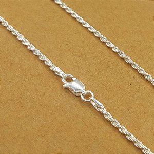 Corrente Prata 925 Italiana Ponto baiano 60cm x 1,3mm