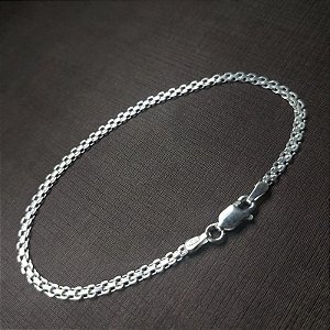 Pulseira feminina 2,35mm prata 925 18cm x 2,5gr