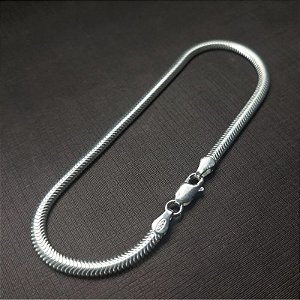 Pulseira de prata 925 - Lacraia 3,3mm x 18,5cm x 4gr