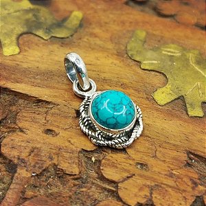 Pingente Turquesa Prata 925 indiano - Mandala - Lançamento