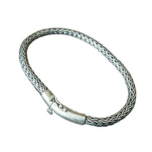 Pulseira de Prata Bali 925 4,80mm Redonda fecho de Gaveta