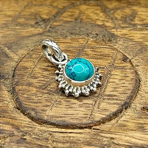 Pingente Turquesa Prata 925 indiano - Sol - Lançamento