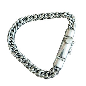 Pulseira de Prata Bali 925 8mm fecho de Gaveta 40gr maciça