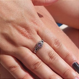 Anel Charms Prata 925 Topázio Místico - Lançamento
