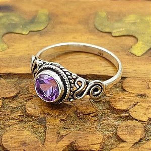 Anel Life Prata de Bali 925 Ametista - Lançamento