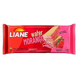 Biscoito Wafer Morango Sem Lactose - Liane - Pacote 115g