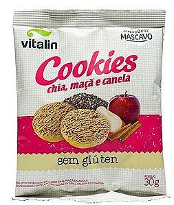 Cookies de Chia com Maça e Canela Sem Glúten - Vitalin - Pacote 30g