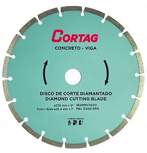 DISCO DIAMANTADO CONCRETO/VIGA ESMERILHADEIRA 9" 230 MM