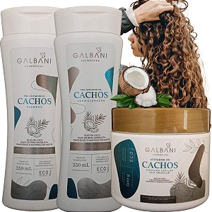 Shampoo e Condicionador + Ativador de Cachos Galbani