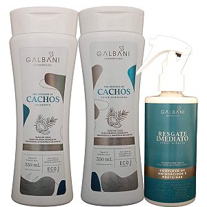 Shampoo e Condicionador + Spray Ativadores de Cachos Galbani