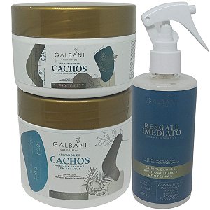 Kit Pro Ativador - Máscara - Spray de Cachos Galbani