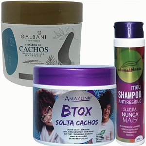 Botox Solta Cachos 500g Amazun + Ativador de Cachos 500g Samontte