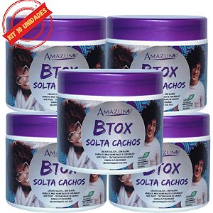 kit 10 unidades de Botox Solta Cachos Anti Frizz 500g Amazun