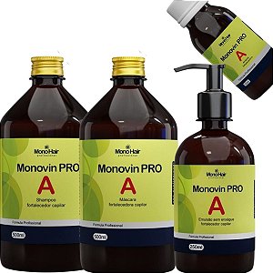 Kit Monovin Pro A Shampoo - Mascara - Emulsão - Ampola