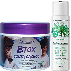 Botox Solta Cachos + Ativador de Cachos 12 Ervas Nutri-oil