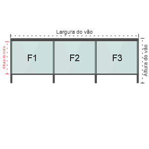 Guarda Corpo Panorâmico 3 peças