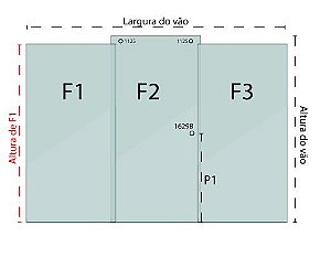 Box 3 peças padrão, com puxador 1629B