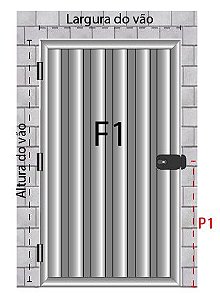 Portão Búzius de giro 1 folha com lambri vertical.