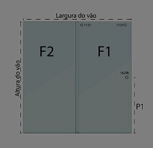 Box de canto 1 fixo e 1 porta