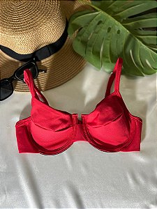 Top de Biquíni Meia Taça Aurora Vermelho