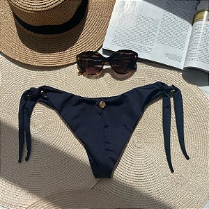 Calcinha de Biquíni Mica com Amarração Lateral Azul Sunshine