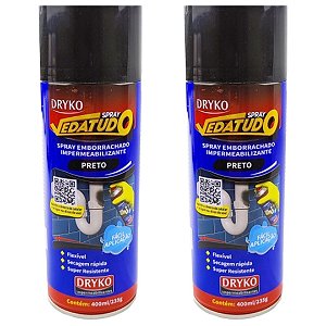 2 Impermeabilizante Spray Borracha Líquida Preto 400ml Dryko