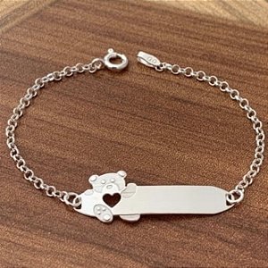 Pulseira Infantil Ursinho Placa - Personalizado
