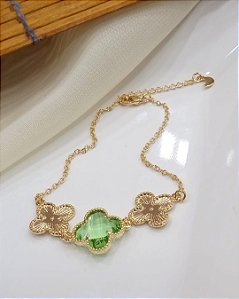 Pulseira Trevo com Cristais