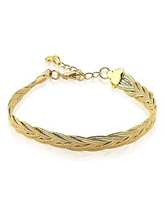 Pulseira Malha Fita Trançada 4 fios